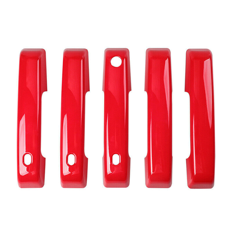 5Pcs Red Door Handle Cover Trim Outside Exterior  for ford  Bronco 2021 2022 4D