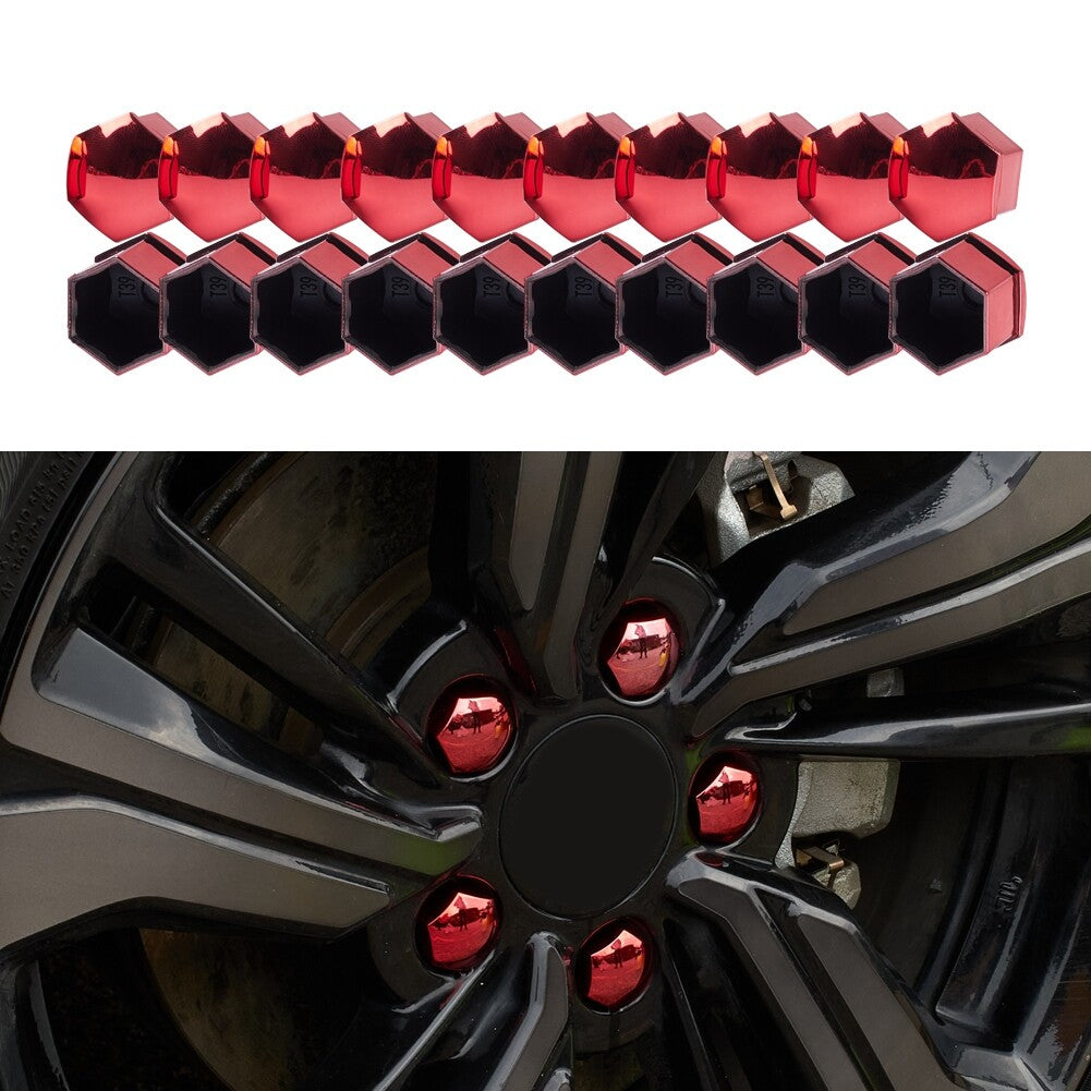 21mm 20Pcs Lug Nut Cover Universal Wheel Lug Nut Cover Bolt Caps w/ Removal Tool