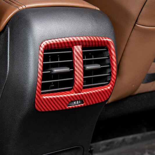 for Ford Bronco Sport 21+ Red carbon Rear A/C Outlet Vent Panel Trim Accessories