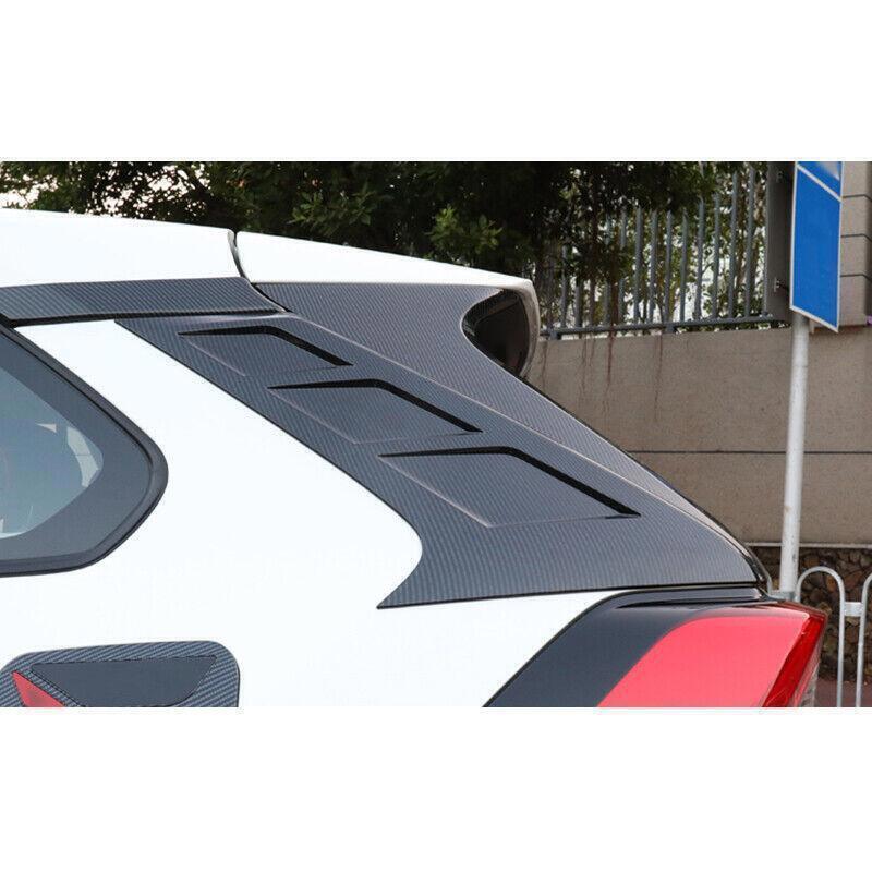for Toyota RAV4 19-23 Carbon Fiber Rear Trunk Side Pillar Cover Spoiler Trim 2P