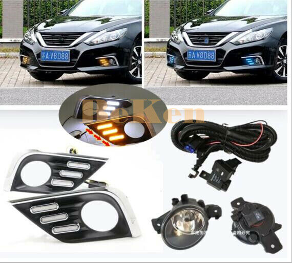 for Nissan Altima 2016-2018 Fog Lights LED DRL Daytime Running Lamps Harnes Kit