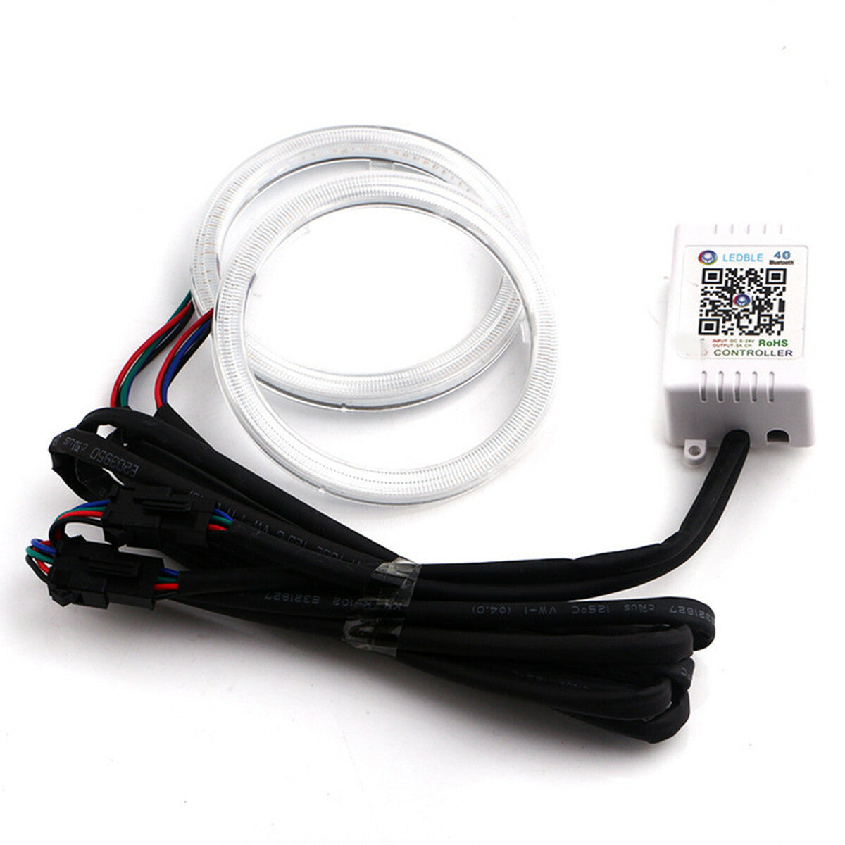 60mm Car Headlight Halo Rings RGB Eyes Light APP Control Wireless 2Pcs/Set Q