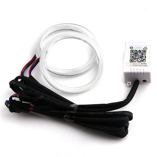 60mm Car Headlight Halo Rings RGB Eyes Light APP Control Wireless 2Pcs/Set Q