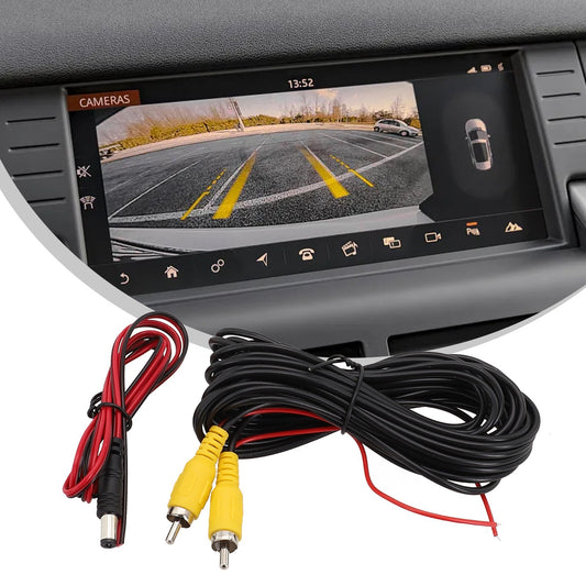 Reliable video cable for car rearview cameras, 6-meter length, easy to install.