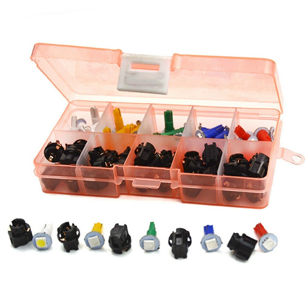 30 Sets Colorful T5 LED Twist Socket Non-Decoding Car Dashboard Bulb Lights Hot n