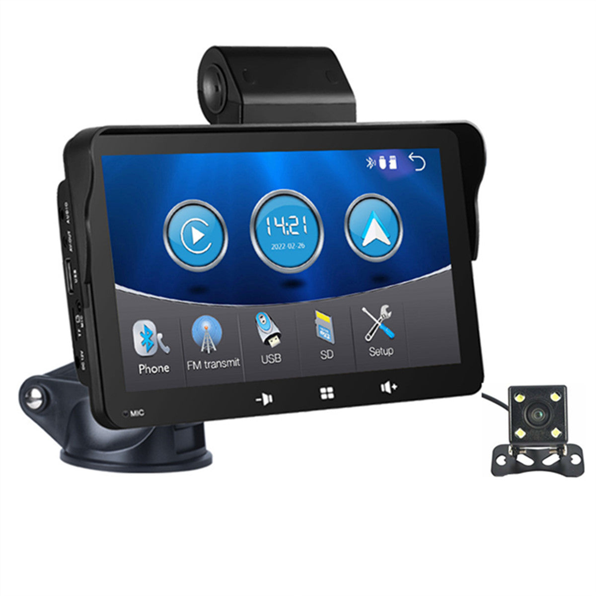 7in Car Radio Bluetooth Touch Screen For CarPlay Android Auto W/Camera Kit