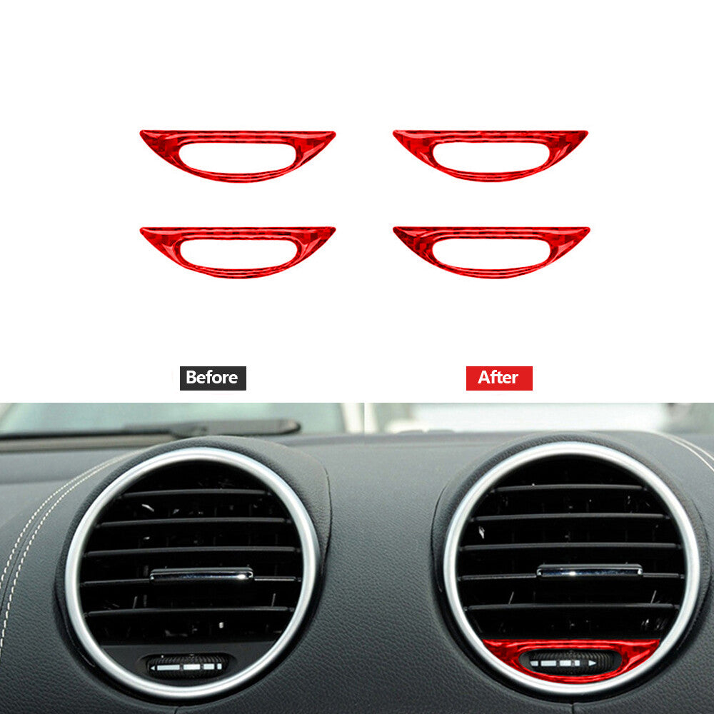 Red Carbon Fiber Gear Shift Outer Strip Cover for Hyundai for Veloster JS 2019-2022 v