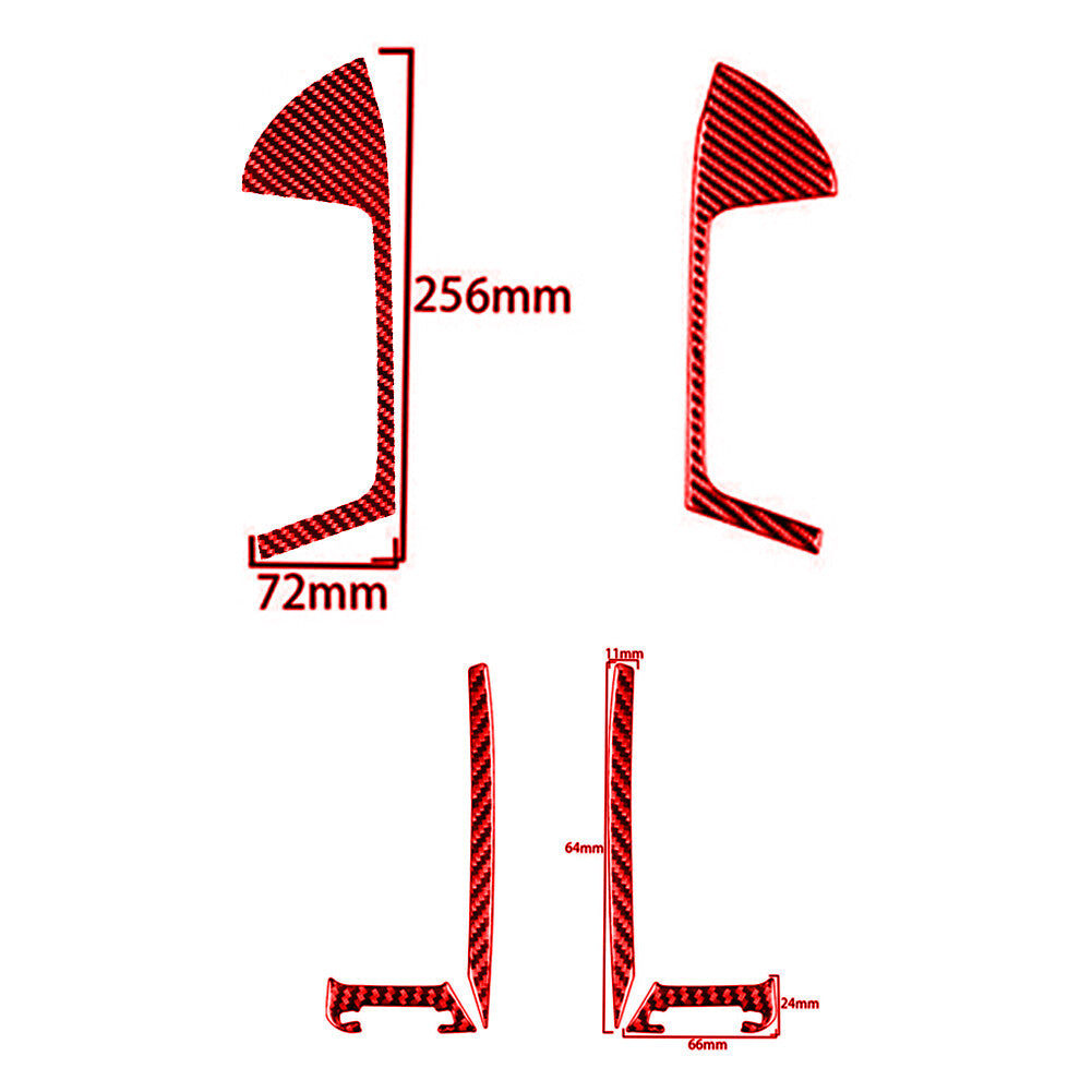 2pcs Carbon Fiber Front for Seat Back Panel Cover Trim For Taycan 2019-2022 v