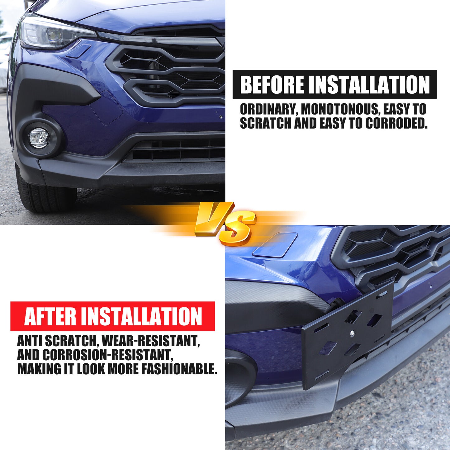 Front bumper tow hook license plate mounting bracket for Subaru Crosstrek 2022+- n