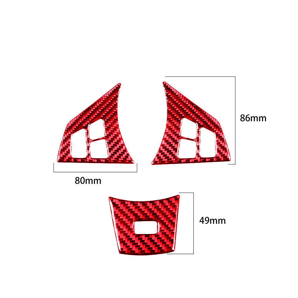 2Pcs Red Carbon Fiber Interior Dashboard Cover Trim for Dodge Journey 2009-2010 v