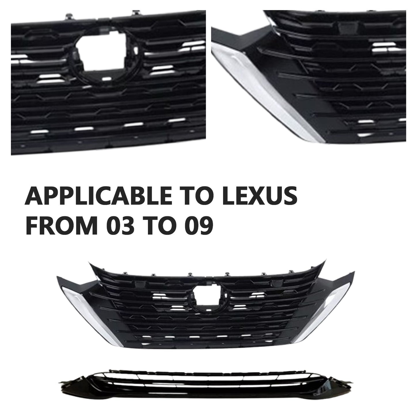 Front Bumper Upper Grille Lower Grille For 2024-25 for Nissan Sentra S SVuY