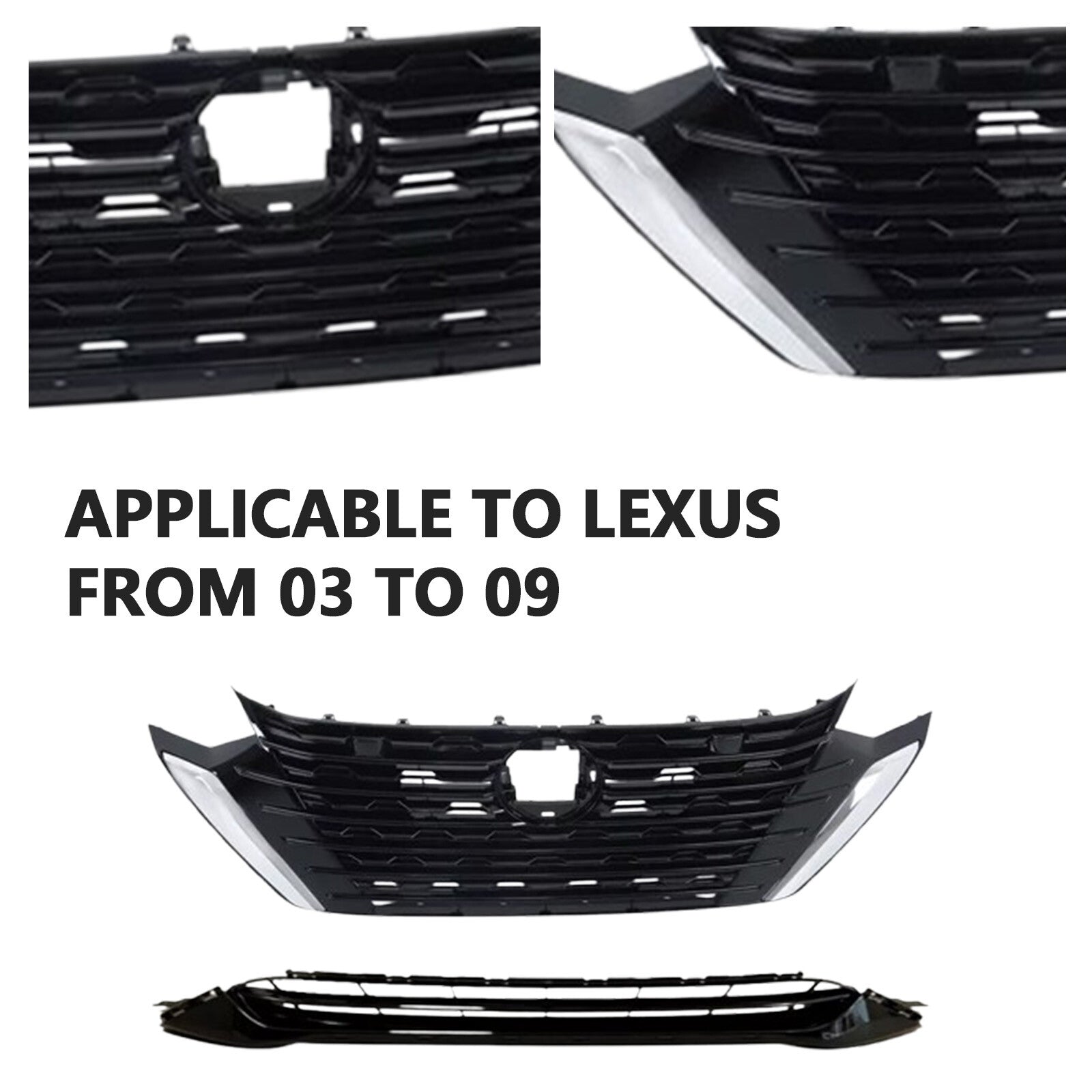 Front Bumper Upper Grille Lower Grille For 2024-25 for Nissan Sentra S SVuY
