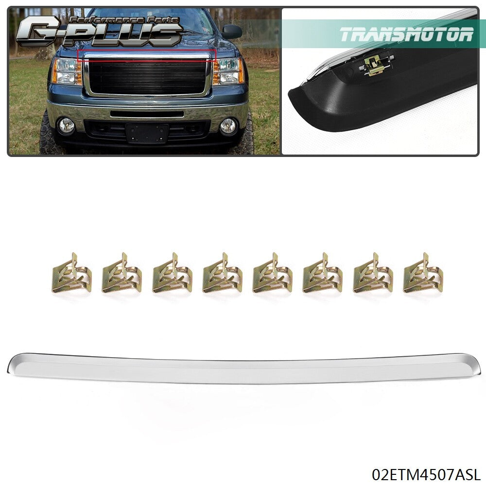 GM1235109 range hood molding decoration chrome plating is suitable for 07-2013 for GMC for Sierra 1500 2500 3500 - v