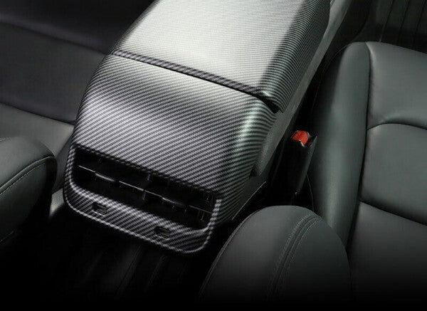 for Model Y 3 2017-2023 Matte Carbon Fiber Rear Air Vent Socket Cover Trim - n