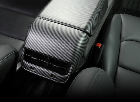 for Model Y 3 2017-2023 Matte Carbon Fiber Rear Air Vent Socket Cover Trim - n