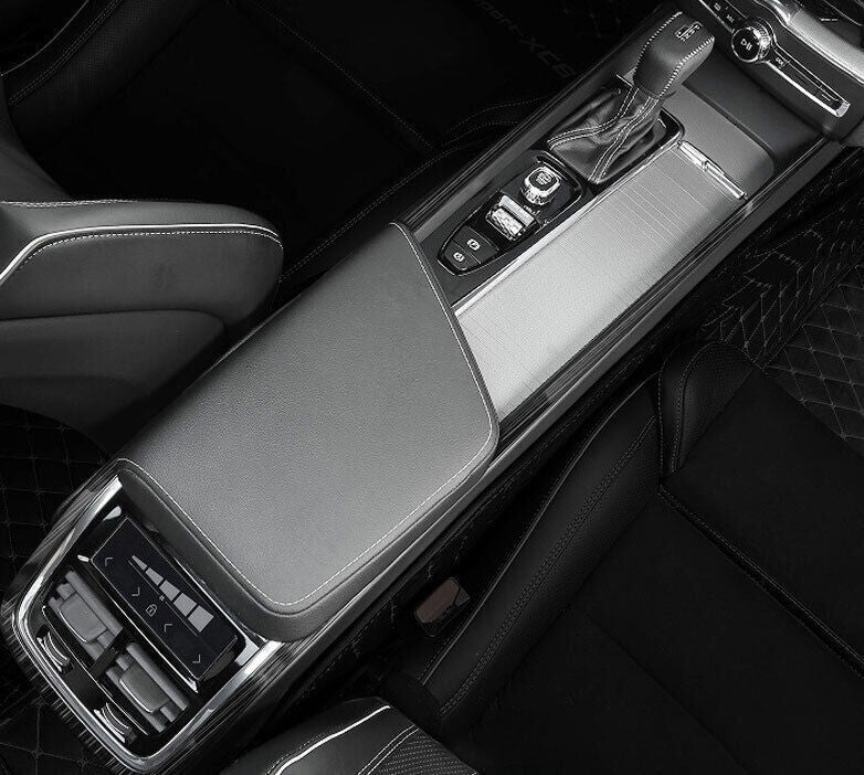 for Volvo XC60 18-23 Black Titanium Central Console Gear Shift Frame Cover Trim