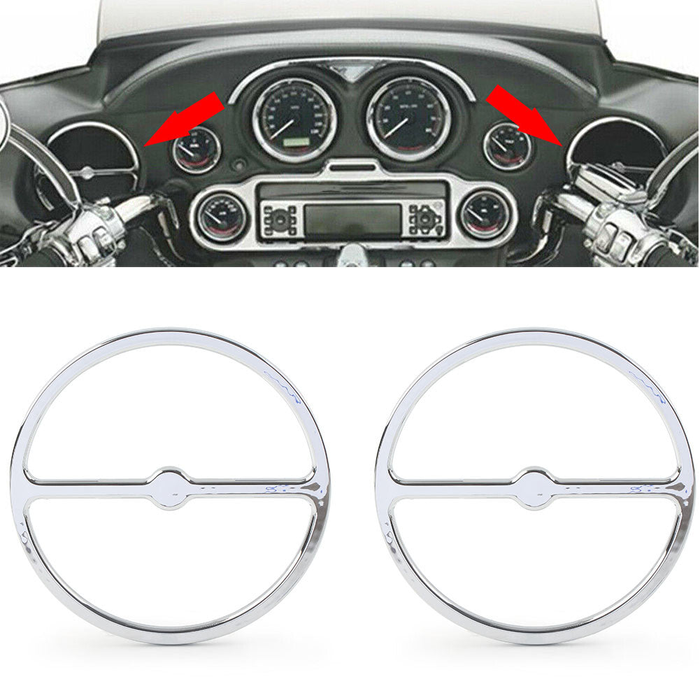 Speaker Trim Ring Cover for Harley Electra Tri Street Glide Left & Right Chrome Q