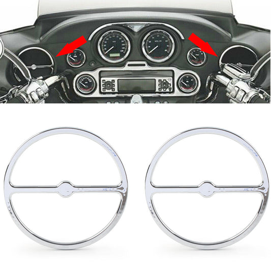 Speaker Trim Ring Cover for Harley Electra Tri Street Glide Left & Right Chrome Q