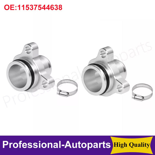 2-Piece Aluminum Water Hose Connector Flange 11537544638 Suitable for BMW N20 N26 N52 N54 N55