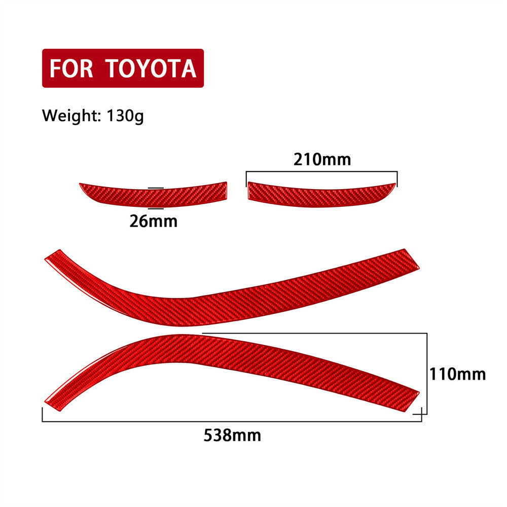 For Toyot@ Hilux Revo 2015-21 Red Carbon Front Headlight Eyelids Eyebrow Cover¡Á4