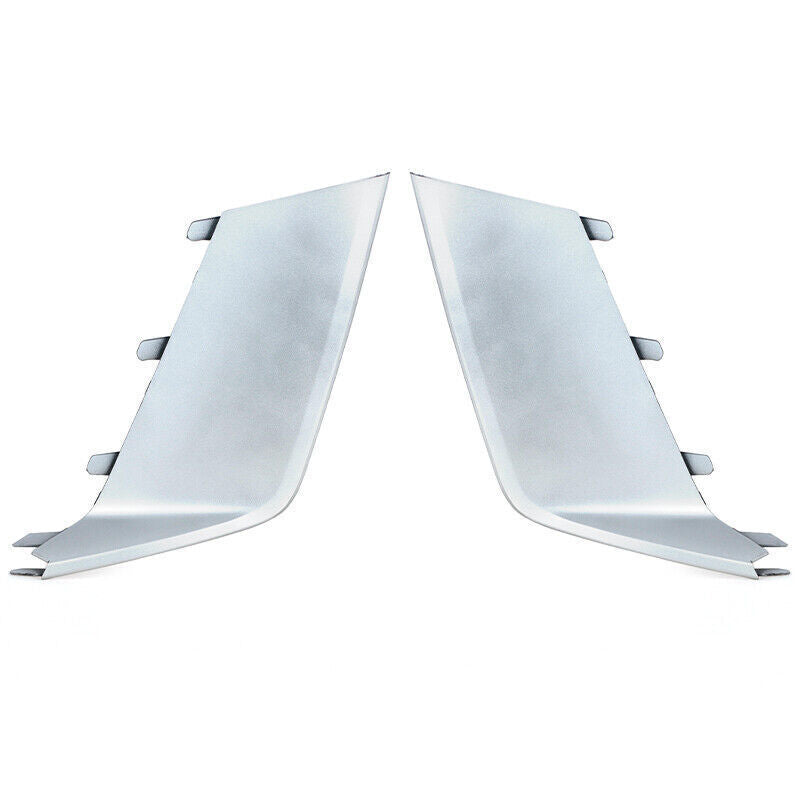 A pair of chrome-plated front bumper fog light cover trims for 2013-2018 for Audi RS6 LHRH ABS.