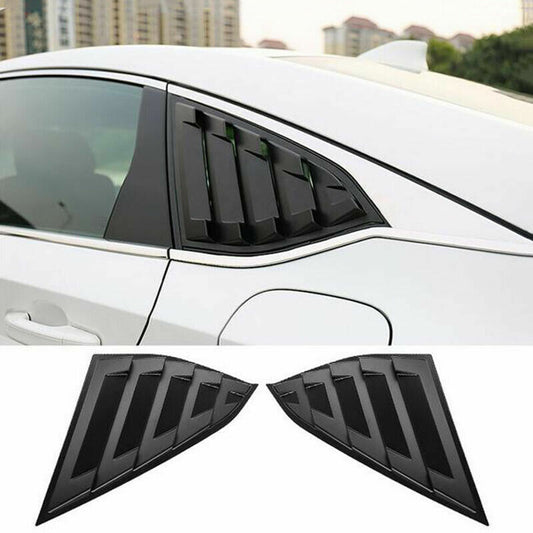 2P for Honda Accord 2018-2021 Black Rear Window Quarter Louver Decoration Cover