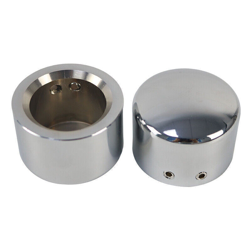 2-piece front axle nut cover bolt cover for Harley Softail Dyna Sportster chrome- n