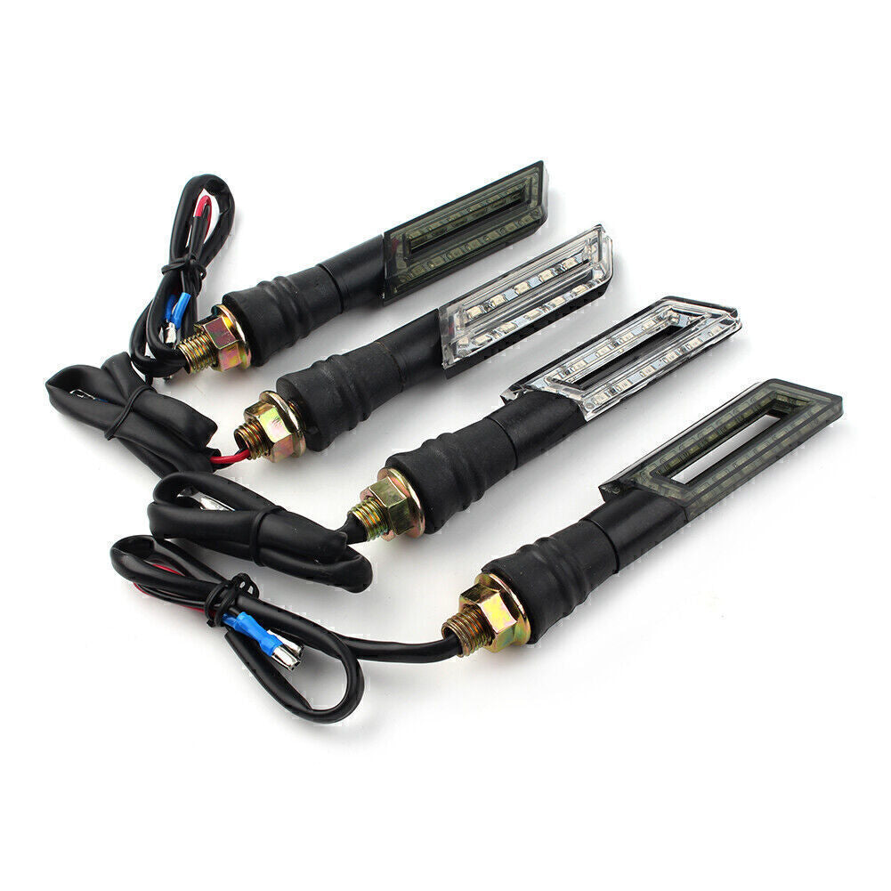 2 x Universal 15 LED Motorcycle Turn Signal Indicators Taillight Amber Light 12V Q