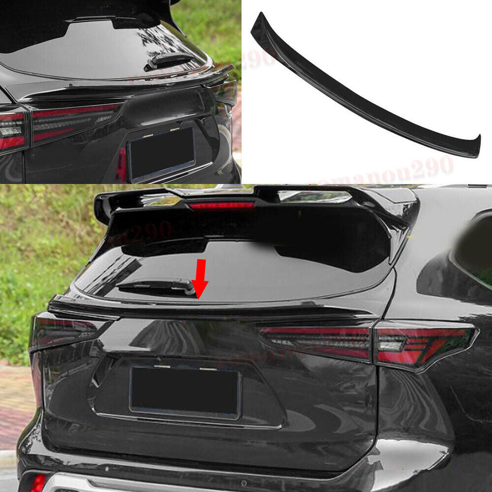 for Toyota Highlander 2020-23 Glossy Black ABS Rear Tail Trunk Door Spoiler Wing