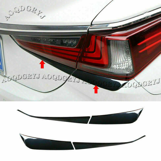 for Lexus ES350/300H 2019-2022 Black Stainless Rear Lamp Taillight Molding Trim