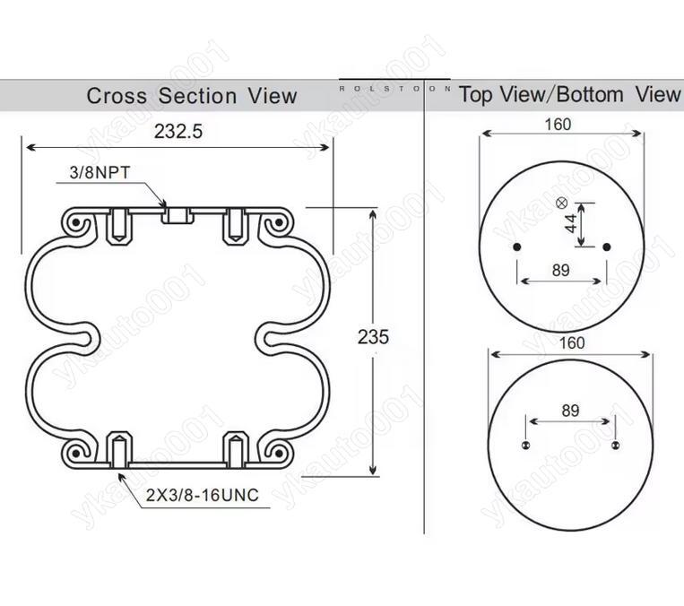 2X For Firestone W01-358-6910, 2B9-200 Air Suspension Spring Assembly