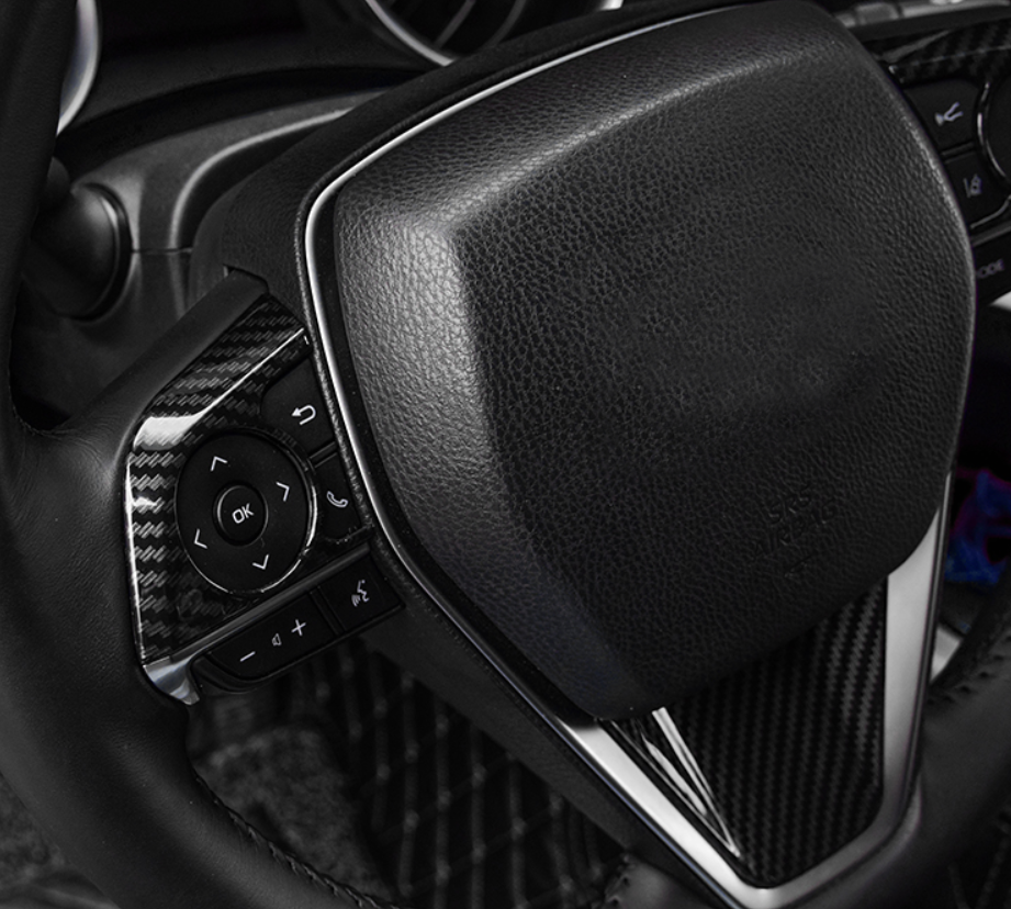 for Toyota for Camry 2018-2020 ABS Carbon Fiber Look Steering Wheel Frame Cover Trim