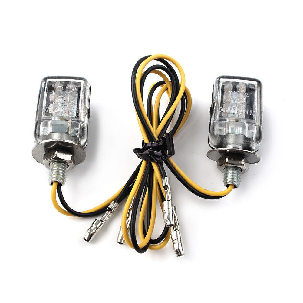 Black Universal Motorcycle LED Turn Signal Indicator Amber Light Warning Blinker Q