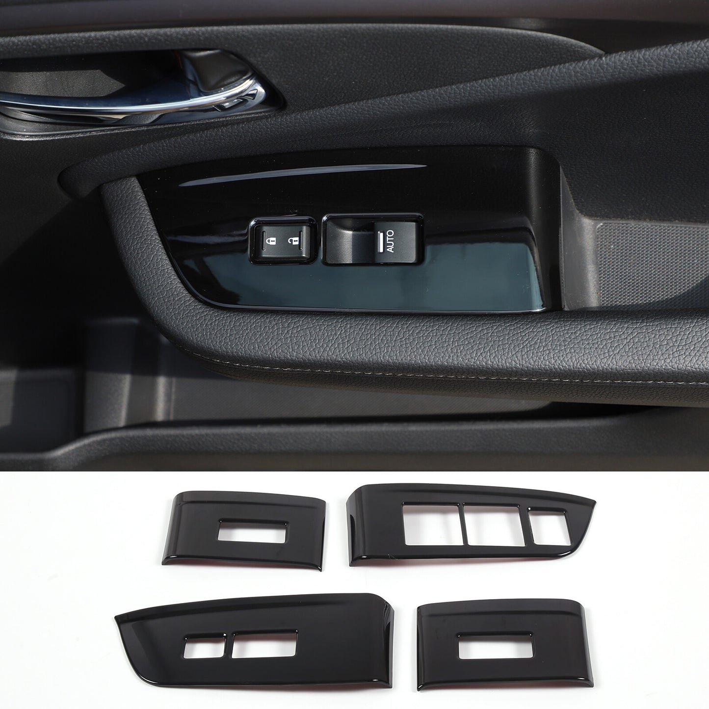 Sleek black power window switch panel cover trim for Honda Pilot 2015 - 2022 - n