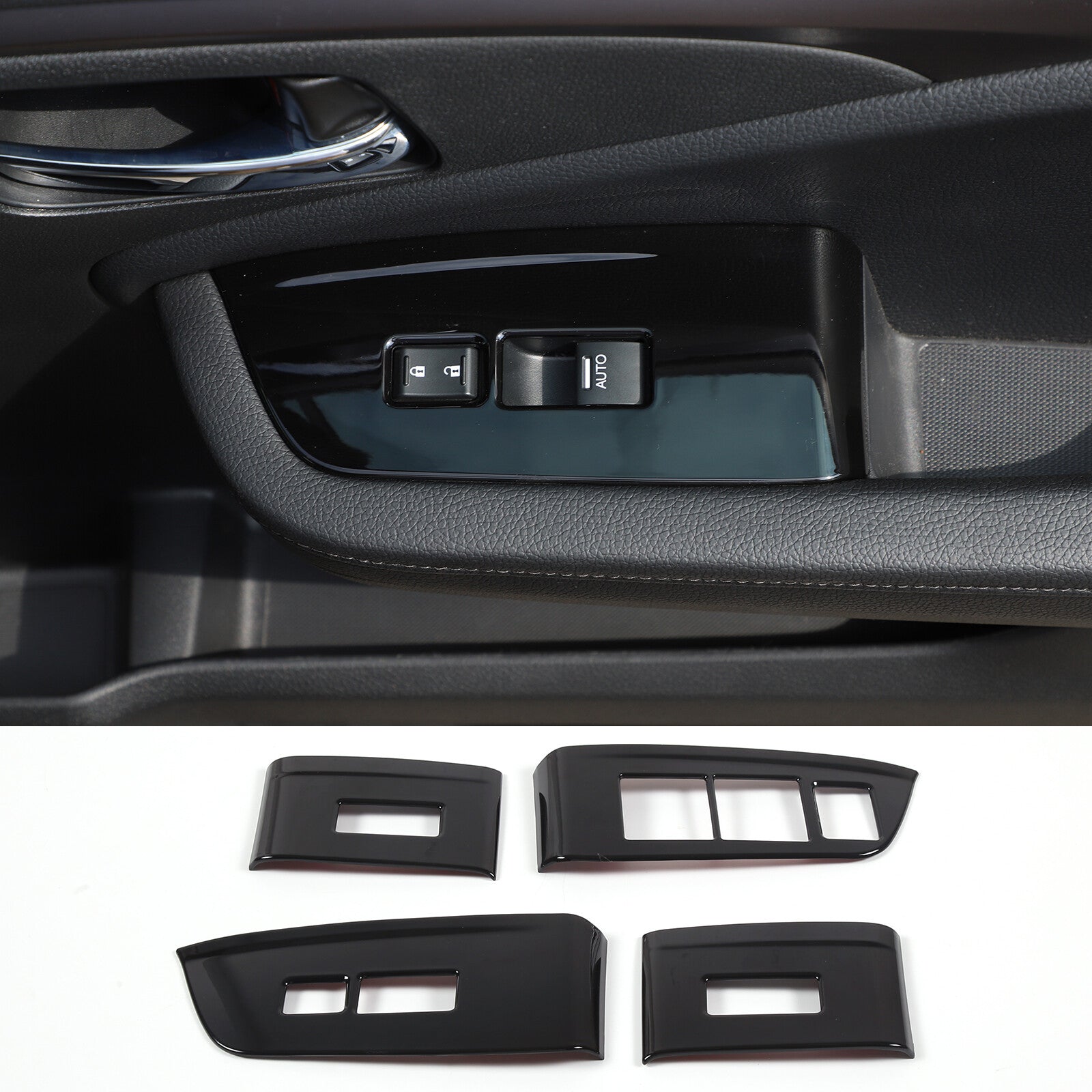 Sleek black power window switch panel cover trim for Honda Pilot 2015 - 2022 - n