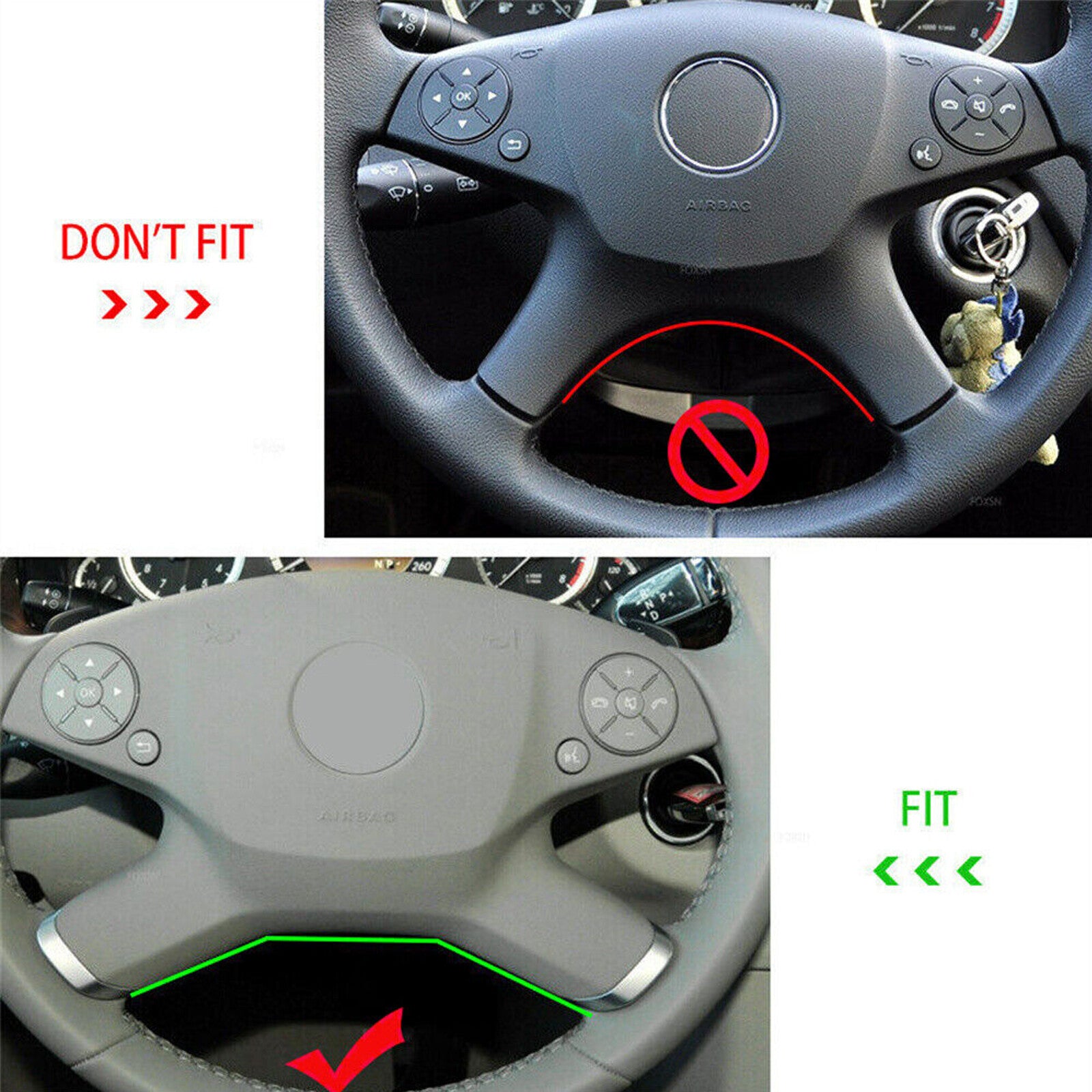 Silver ABS steering wheel button panel cover suitable for E-Class W212 2009-2013 n