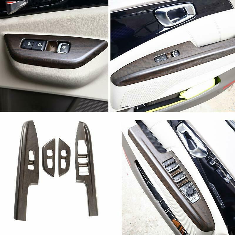 for Kia Carnival 2022-2023 Wood Grain Car Window Lift Switch Panel Cover Trim 4x