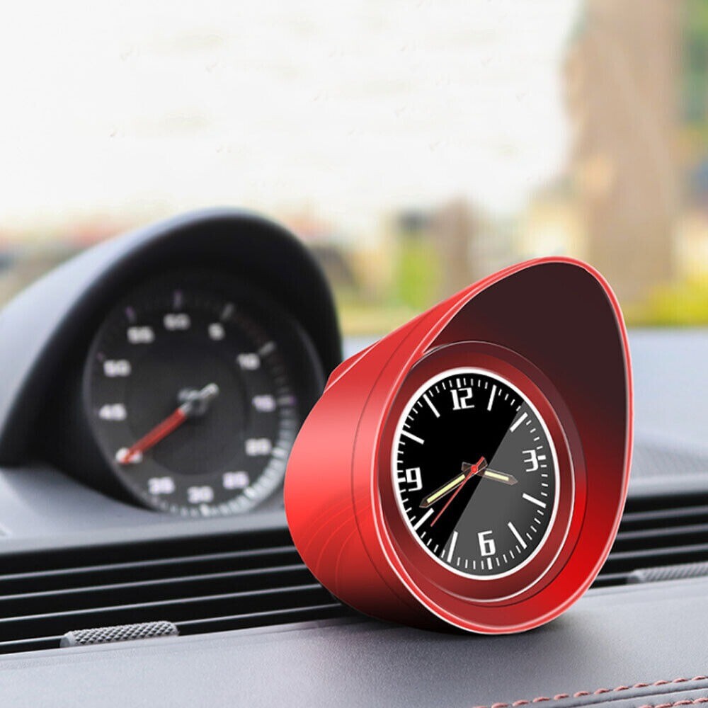 Car Dashboard Clock Luminous Pointer Time Gauge Console Interior Decors Red New n