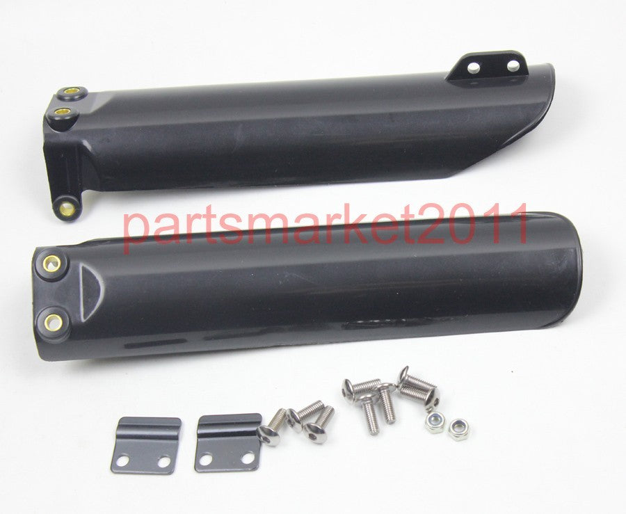 Black UP and Down Front Forks Guards Plastic Covers Pit Dirt Bike Fork Fenders 2