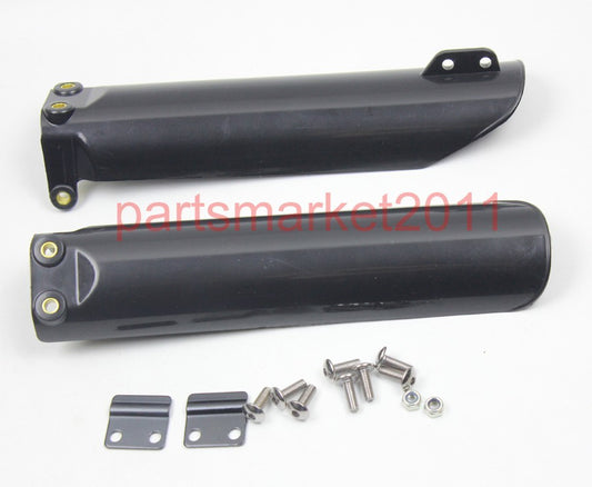 Black UP and Down Front Forks Guards Plastic Covers Pit Dirt Bike Fork Fenders 2