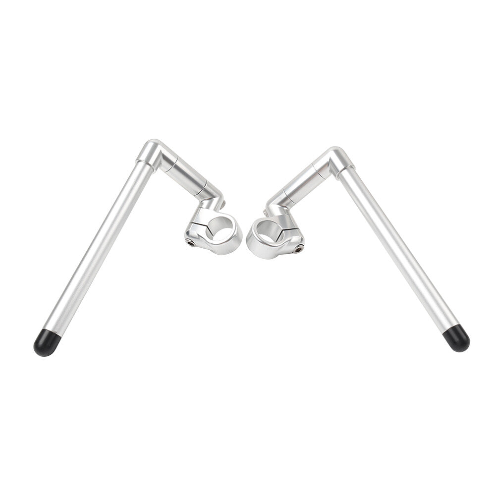 36MM Cafe Racer Bars 7/8 Universal Clip-On Handlebar Fork Tube Silver