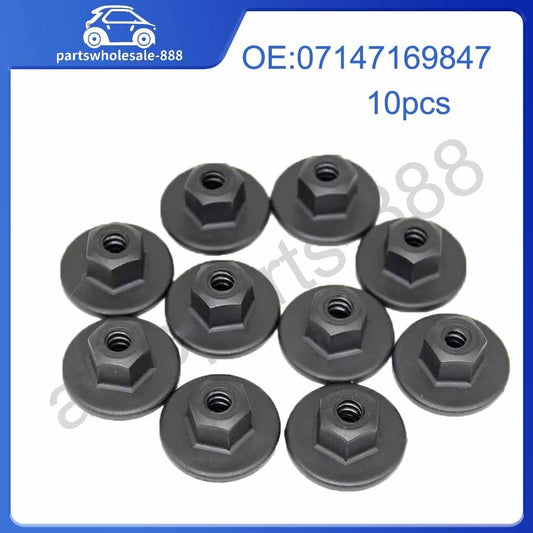 07147169847 10 Pieces 10mm Hex Head Plastic Self-Threading Nut Clips for BMW