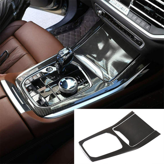for BMW X5 G05 X7 G07 2019+ Central Control Gear Shift Box Panel Trim ABS Carbon