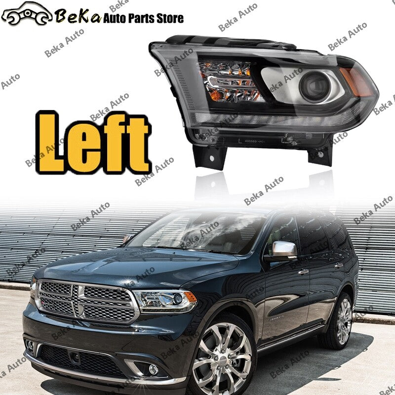 1 piece fits 2014-2021 for Dodge Durango Front Left Headlight HID with LED DRL, Black