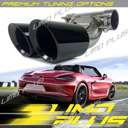 GTS Style Exhaust Tips Tailpipe Black for 2013-2016 for Porsche 981 Cayman Q