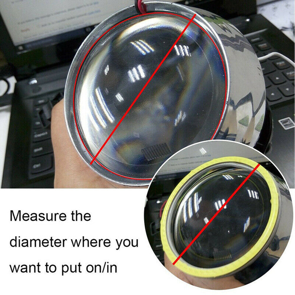 DRL Car Fog Headlights COB Angel Eyes Halo Ring LED Indicator Light Green Lamp