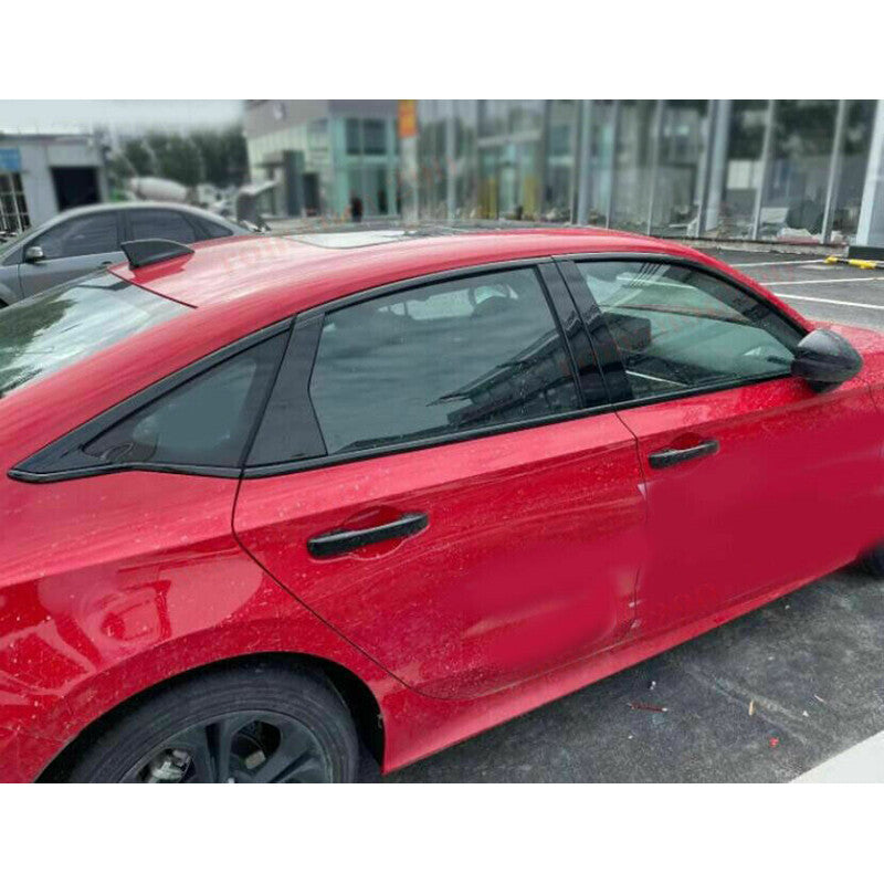 for Honda for Civic Sedan 2022-2023 ABS Glossy Black Window Molding Strip Cover Trim