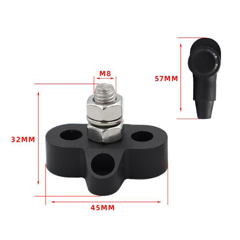 1 Pair Durable Heavy Duty 12V M8 Stud Terminal Battery Power Distribution Block v