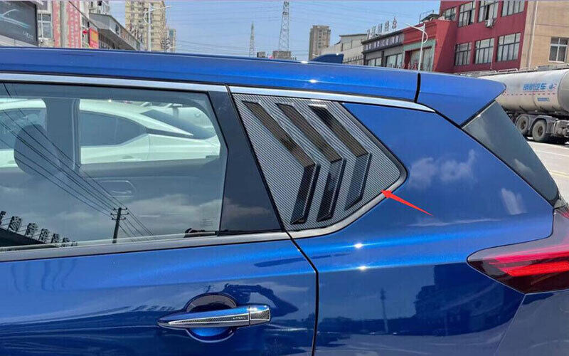 for Nissan Rogue 21-23 Carbon Fiber Side Window Louver Shutter Cover Cap Trim 2X