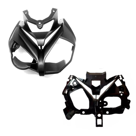 Front Headlight Upper Fairing & Inter Bracket Mount Kit for BMW S1000R 2014-2018